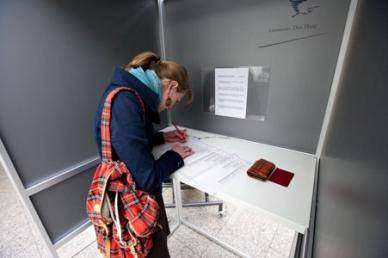 photo of woman voting